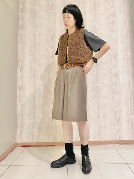 「アイテム（ベスト）」を使った、hkmdさん（レディース・173cm）の秋コーディネート
