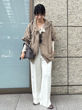 「plage（プラージュ）の撥水hoodie mods ブルゾン（その他アウター、ブラウン系）」を使った、erinaさん（レディース・158cm）の冬コーディネート