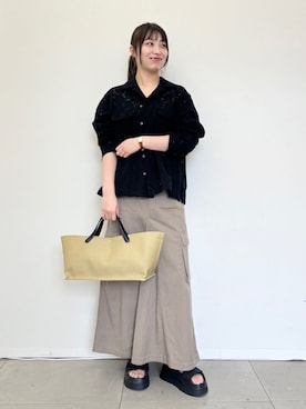 「SLOBE IENA（スローブイエナ）のSLOBE ベネチアンチェーンネックレス K10（ネックレス、ゴールド系）」を使った、mahiroさん（レディース・160cm）の春コーディネート