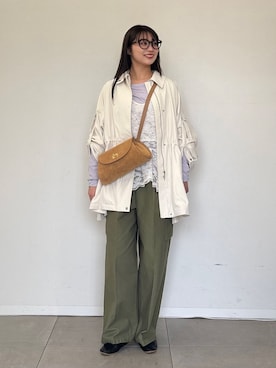 「SLOBE IENA（スローブイエナ）のswitch look blouson（その他アウター、ホワイト系）」を使った、mahiroさん（レディース・160cm）の冬コーディネート