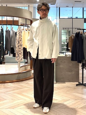 「Mackintosh（マッキントッシュ）のMACKINTOSH(マッキントッシュ) 別注  WEATHERTEC SKYE ショート（その他アウター、ホワイト系）」を使った、TERAIさん（メンズ・183cm）の冬コーディネート