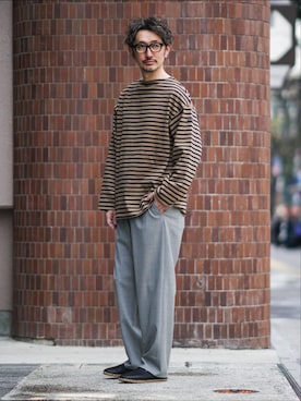 「SAINT JAMES（セントジェームス）のアイテム」を使った、TERAIさん（メンズ・183cm）の春コーディネート