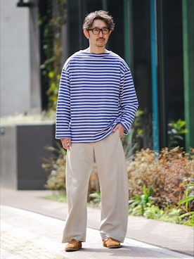 「SAINT JAMES（セントジェームス）のアイテム」を使った、TERAIさん（メンズ・183cm）の春コーディネート