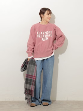 「Champion（チャンピオン）のアイテム（スウェット）」を使った、makotoさん（レディース・158cm）の秋コーディネート