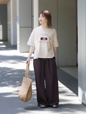 「MADE IN MADA（メイドインマダ）のアイテム」を使った、makotoさん（レディース・158cm）の夏コーディネート