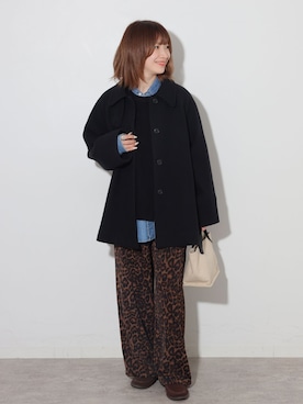 「JOURNAL STANDARD relume（ジャーナルスタンダード　レリューム）の《追加3》9oz デニムワークシャツ（シャツ/ブラウス、ブルー系）」を使った、makotoさん（レディース・158cm）の秋コーディネート