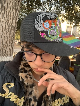 「Ed Hardy（エドハーディー）のアイテム」を使った、olaveさん（メンズ・170cm）の冬コーディネート