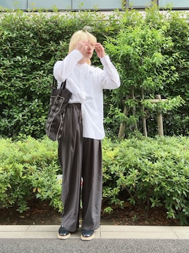 「Libra Cue（リブラ キュー）のアイテム（パンツ）」を使った、だまこさん（レディース・162cm）の春コーディネート