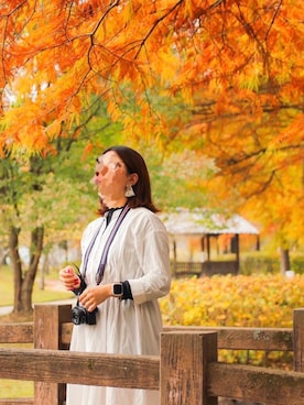 「Honeys（ハニーズ）のアイテム」を使った、.kou.さん（レディース・155cm）の秋コーディネート