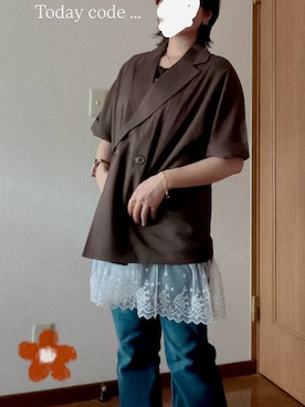 「Apple（-）のアイテム」を使った、.kou.さん（レディース・155cm）の夏コーディネート