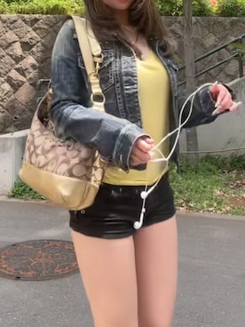 「COACH（コーチ）のアイテム（バッグ、ベージュ系）」を使った、自分が見返す用でsnsで好きな服装を投稿さん（レディース・158cm）の春コーディネート