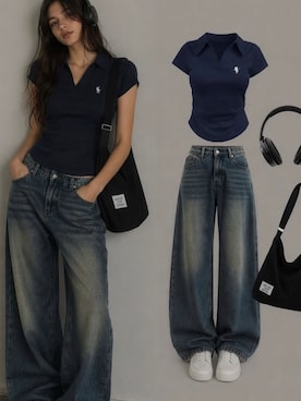 「GAP（ギャップ）のアイテム（トップス、ホワイト系）」を使った、自分が見返す用でsnsで好きな服装を投稿さん（レディース・158cm）の春コーディネート