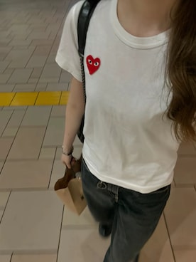 「COMME des GARCONS（コムデギャルソン）のアイテム（トップス、ホワイト系）」を使った、自分が見返す用でsnsで好きな服装を投稿さん（レディース・158cm）の春コーディネート
