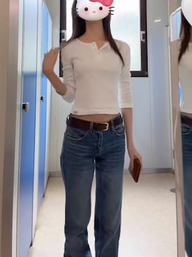 「GAP（ギャップ）のアイテム（トップス、ホワイト系）」を使った、自分が見返す用でsnsで好きな服装を投稿さん（レディース・158cm）の春コーディネート