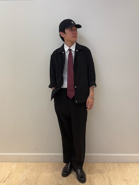 「NOLLEY’S（ノーリーズ）の《セットアップ対応》Reflax コーチジャケット 軽量速乾 26SS（ブルゾン、ブラック系）」を使った、Masatoki  さん（メンズ・170cm）の春コーディネート