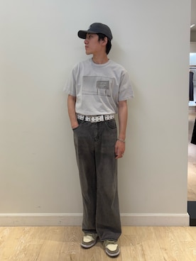 「NOLLEY’S（ノーリーズ）のPhoto T フォトグラフィック Tシャツ 26SS（Tシャツ/カットソー、グレー系）」を使った、Masatoki  さん（メンズ・170cm）の春コーディネート