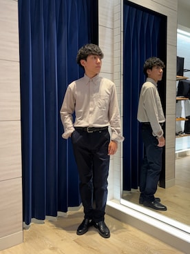 「NOLLEY’S（ノーリーズ）の《ビジカジ対応》ハイゲージニットテープBD 26AW（襯衫、ベージュ系）」を使った、Masatoki  さん（メンズ・170cm）の夏コーディネート