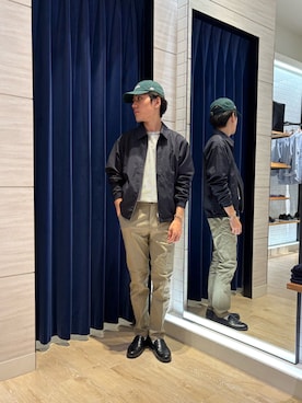 「NOLLEY’S（ノーリーズ）のナイロンオックス ジップブルゾン 26AW（短外套、ブラック系）」を使った、Masatoki  さん（メンズ・170cm）の秋コーディネート