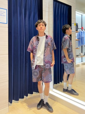 「NOLLEY’S（ノーリーズ）の【BECシリーズ】コンパクトコーマ ワイドシルエットＴシャツ 26SS（Tシャツ/カットソー、ホワイト系）」を使った、Masatoki  さん（メンズ・170cm）の夏コーディネート