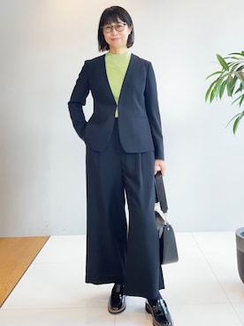 「アイテム（アンサンブル、グリーン系）」を使った、imurayamaさん（レディース・161cm）の冬コーディネート