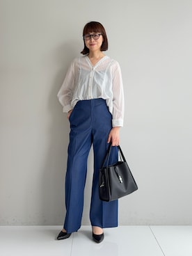 「INDIVI（インディヴィ）の【ラム革／美脚／通勤】レザーパンプス（パンプス、ブラック系）」を使った、imurayamaさん（レディース）の春コーディネート