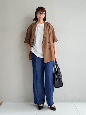 「INDIVI（インディヴィ）の【長さ調整自由】メタルカーブバーネックレス（ネックレス、シルバー系）」を使った、imurayamaさん（レディース）の春コーディネート