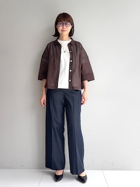 「アイテム（折りたたみ傘）」を使った、imurayamaさん（レディース・161cm）の春コーディネート