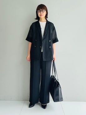 「INDIVI（インディヴィ）の【収納力◎／A4サイズ対応】シゴデキバッグ（トートバッグ、ブラック系）」を使った、imurayamaさん（レディース）の春コーディネート