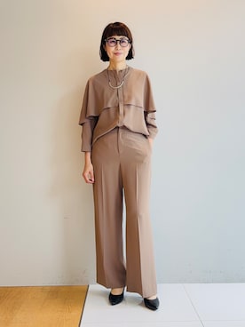 「INDIVI（インディヴィ）の【新作登場！着る日傘】 ケープ風ブラウス（シャツ/ブラウス、ブラウン系）」を使った、imurayamaさん（レディース）の夏コーディネート
