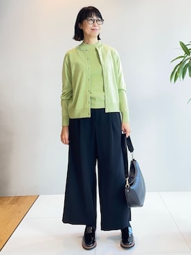 「アイテム（アンサンブル、グリーン系）」を使った、imurayamaさん（レディース・161cm）の冬コーディネート