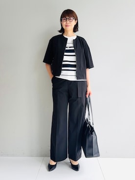 「INDIVI（インディヴィ）の【収納力◎／A4サイズ対応】シゴデキバッグ（トートバッグ、ブラック系）」を使った、imurayamaさん（レディース）の春コーディネート