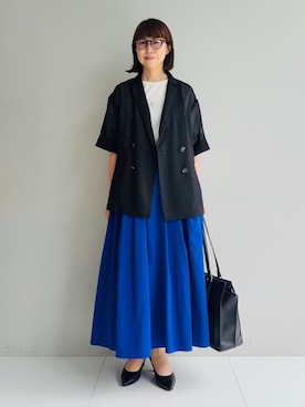 「INDIVI（インディヴィ）の【収納力◎／A4サイズ対応】シゴデキバッグ（トートバッグ、ブラック系）」を使った、imurayamaさん（レディース）の春コーディネート