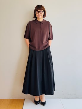 「INDIVI（インディヴィ）の【ラム革／美脚／通勤】レザーパンプス（パンプス、ブラック系）」を使った、imurayamaさん（レディース）の春コーディネート
