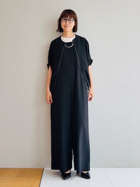 「INDIVI（インディヴィ）の【着る日傘】キャミソールサロペット（サロペット/オーバーオール、ブラック系）」を使った、imurayamaさん（レディース）の夏コーディネート