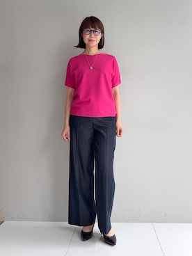 「INDIVI（インディヴィ）の【ラム革／美脚／通勤】レザーパンプス（パンプス、ブラック系）」を使った、imurayamaさん（レディース）の春コーディネート