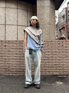 「BEAVER（ビーバー）のアイテム」を使った、Takahitoさん（メンズ・172cm）の夏コーディネート
