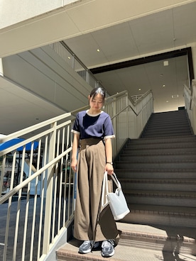 「ITEMS URBANRESEARCH（アイテムズ アーバンリサーチ）のアイテム（ニット/セーター）」を使った、しふぁさん（レディース・163cm）の春コーディネート
