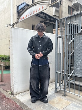 「アイテム（デニムジャケット、その他）」を使った、renさん（メンズ・180cm）の秋コーディネート