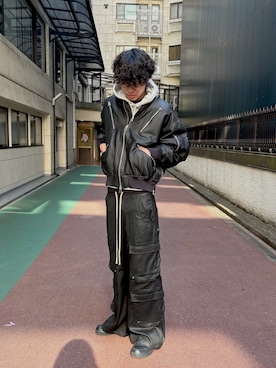 「アイテム（MA-1）」を使った、renさん（メンズ・180cm）の秋コーディネート