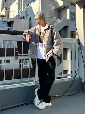 「デート/ロマンティック」｜「アイテム（ダウンジャケット/コート）」を使った、bruofficialさん（メンズ・173cm）の秋コーディネート