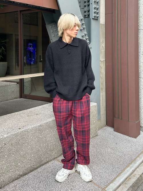 B.R.U パンツ チェック柄イージーパンツ メンズ レディース : ZOZOTOWN