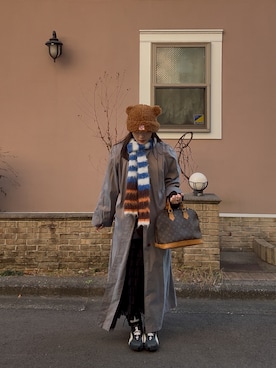 「BASICKS（ベイシックス）のアイテム（帽子）」を使った、motimotimocchiさん（レディース・161cm）の冬コーディネート