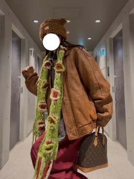 「BASICKS（ベイシックス）のアイテム（帽子）」を使った、motimotimocchiさん（レディース・161cm）の冬コーディネート