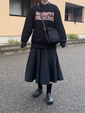 「GUコーデ」｜「アイテム（シャツワンピース）」を使った、iさん（レディース・161cm）の冬コーディネート