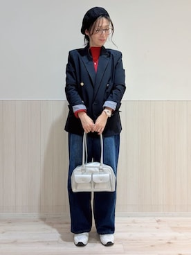 「アイテム（ボストンバッグ、シルバー系）」を使った、りょうちんさん（レディース・160cm）の冬コーディネート