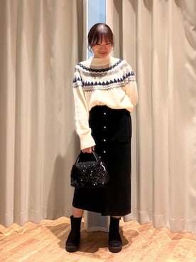 「DRESKIP（ドレスキップ）のアイテム」を使った、もんちゃんさん（レディース・158cm）の冬コーディネート