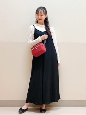 「Lee（リー）のアイテム（ショルダーバッグ）」を使った、あい梨さん（レディース・157cm）の秋コーディネート