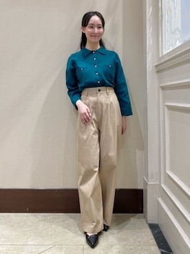 「Rubyrivet（ルビーリベット）のアイテム（パンツ）」を使った、あい梨さん（レディース・157cm）の春コーディネート