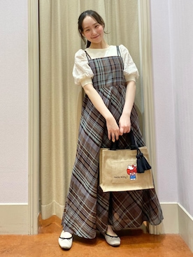 「ハローキティコラボ（ハローキティコラボ）のアイテム」を使った、あい梨さん（レディース・157cm）の春コーディネート