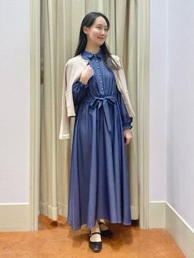 「couture brooch（クチュールブローチ）のアイテム」を使った、あい梨さん（レディース・157cm）の春コーディネート